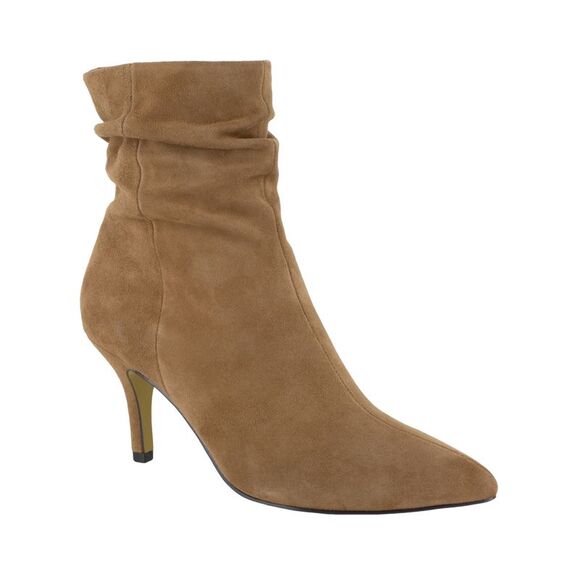 BELLA VITA Shoes - BELLA VITA Womens Brown Ruched Danielle Pointed Toe Stiletto Leather Booties 7 M